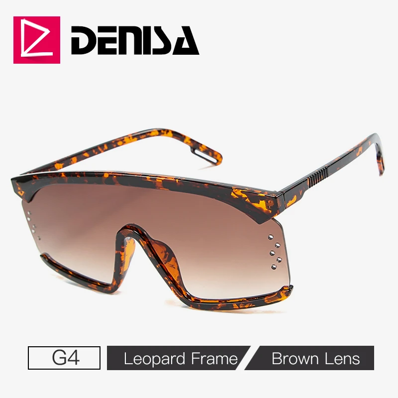 G4 Brown Sunglasses DENISA модные негабаритные женские солнцезащитные очки, брендовая дизайнерская квадратная большая рама, солнцезащитные очки с защитой от ультрафиолета для женщин G2087 - Цвет линз: G4 Brown Sunglasses
