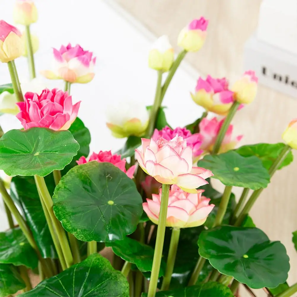 

Simulated Artificial Lotus Flower Fake Flower Mini Lotus Flower Arrangement for Office Home