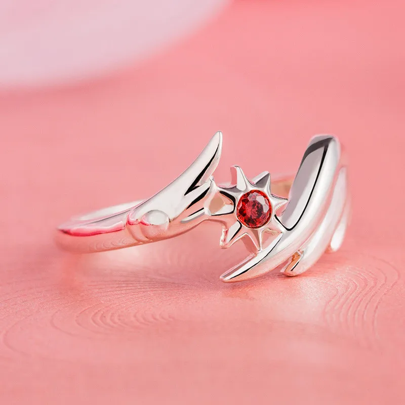 Аниме карта Captor кольцо с цветком сакуры Косплей Повседневный подарок США Размер 8