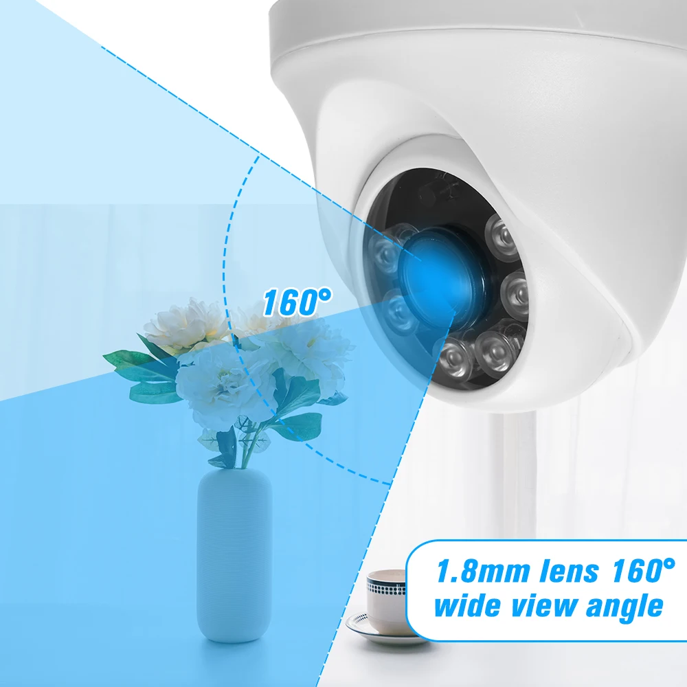 1080P AHD Купол CCTV Камера 2.0MP 1 8 мм объектив 160 широкий угол обзора 6 шт Массив ИК лампы