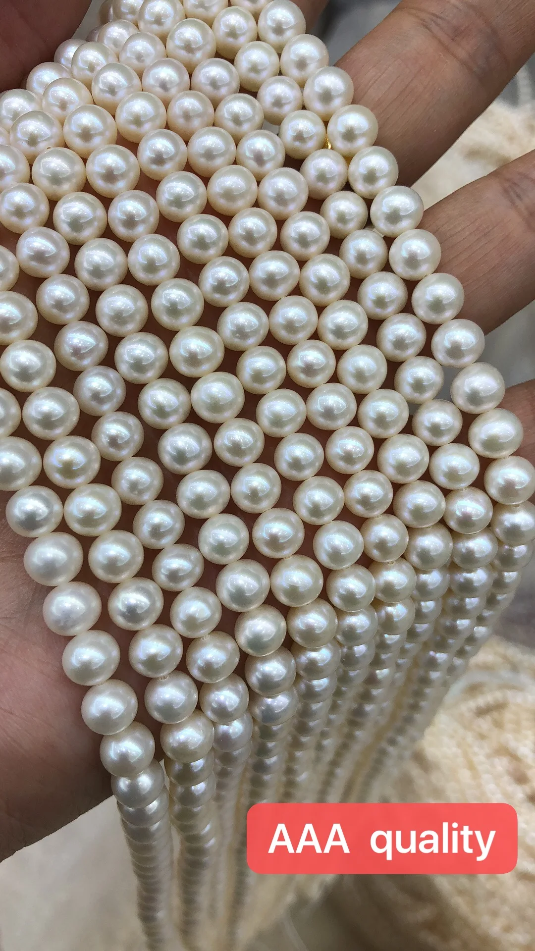 Hot size 3-8mm Natural Pearl Loose Beads 3a high Quality Freshwater Pearl Strand for Woman Pearl Jewelry Necklace DIY