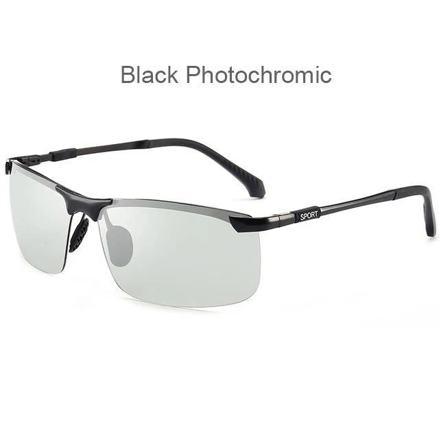 C1 black photochromi HBK, мужские спортивные поляризованные фотохромные солнцезащитные очки, прямоугольные, умные, меняющие цвет, алюминиевые солнцезащитные очки, летние, для вождения - Цвет линз: C1 black photochromi