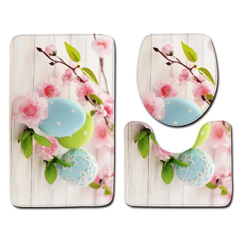 Набор ковриков для ванной Zeegle пасхального туалета U-Образный Коврик домашний