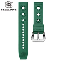 sd2201 steeldive logo rubber strap 20mm 22mm diving watchband rubber men replacement watch band for automatic watch