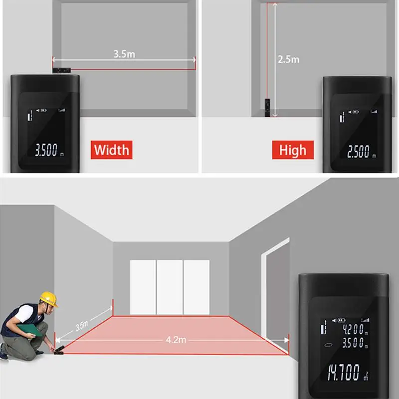 40M Smart Digital Laser Distance Meter Portable Rangefinder Mini Handheld Measuring | Инструменты