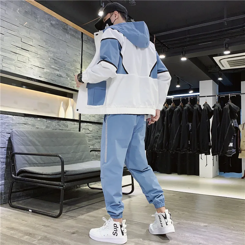 

KOLMAKOV Mens Hooded Jackets+Pant Sportwear Set Men Printed Sport Suit Casual Tracksuit Male Couples Sweat Suits Size M-4XL