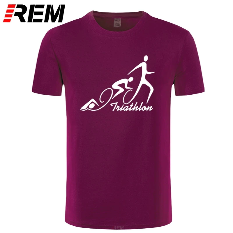 Мужские футболки с принтом REM Triathlon хлопковые лоскутные Футболки коротким