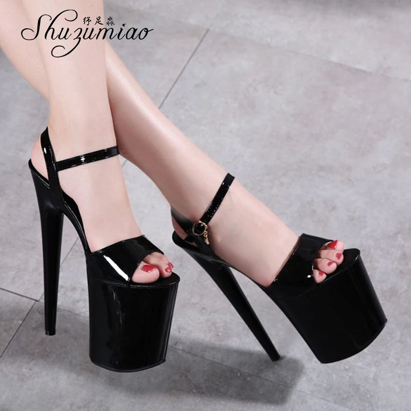 Женские свадебные босоножки на высоком каблуке 20 см и платформе большие размеры