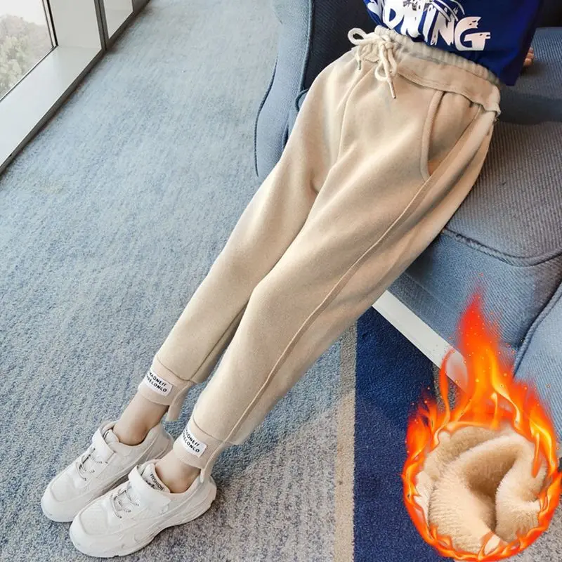 Студенческие осенние зимние спортивные штаны модные повседневные теплые