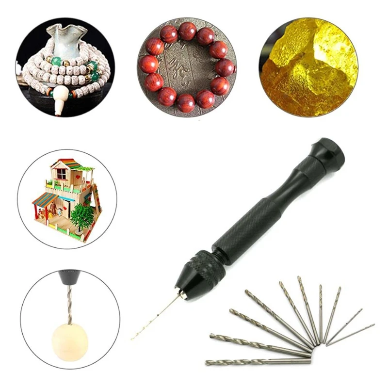 

1 Set Mini Steel Hand Drill Bits Handmade Jewelry Resin Mold Tools Hole Maker Puncher M0XF