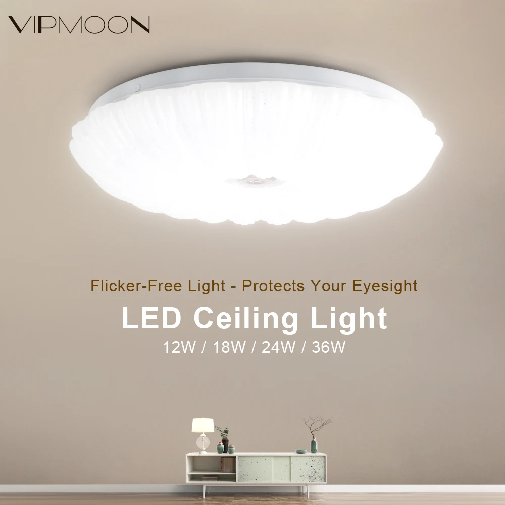 

VIPMOON Living Room Lights LED Ceiling Lamps Ultra-thin White 12W 18W lighting Fixture Ceiling Light for Bedroom kitchen Modern