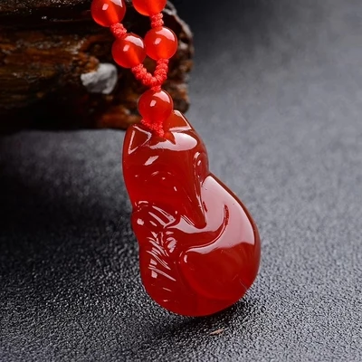 Ожерелье с натуральным кристаллом красного желтого и зеленого агата большая