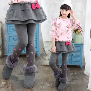 2020 Kids Trousers Autumn Tights Leggings for Girls Skirt Pants Cotton Baby Clothes Plus Velvet Toddler Boy Children Sweatpants