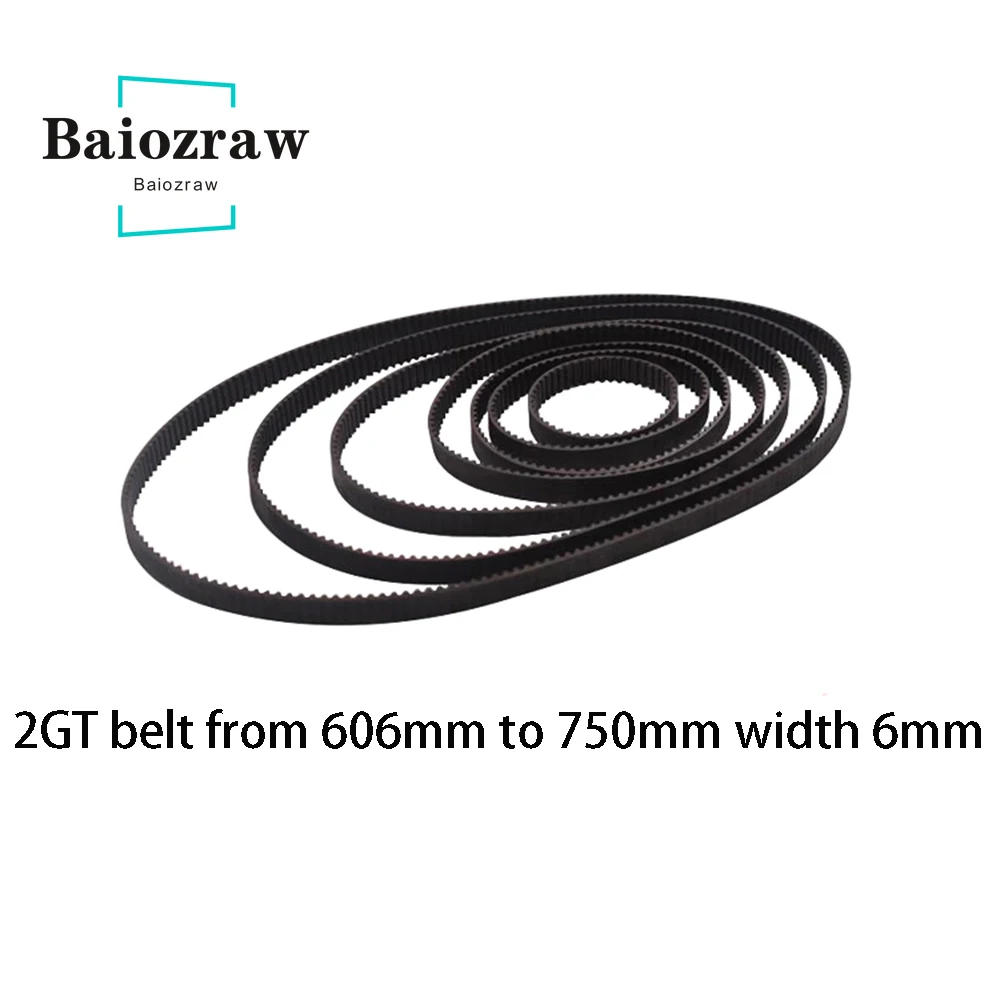 

3D Printer Parts GT2 6mm Closed Loop Rubber Timing Belt 606 610 616 630 640 650 660 670 690 696 700 710 738 740 750mm 2GT 1pcs