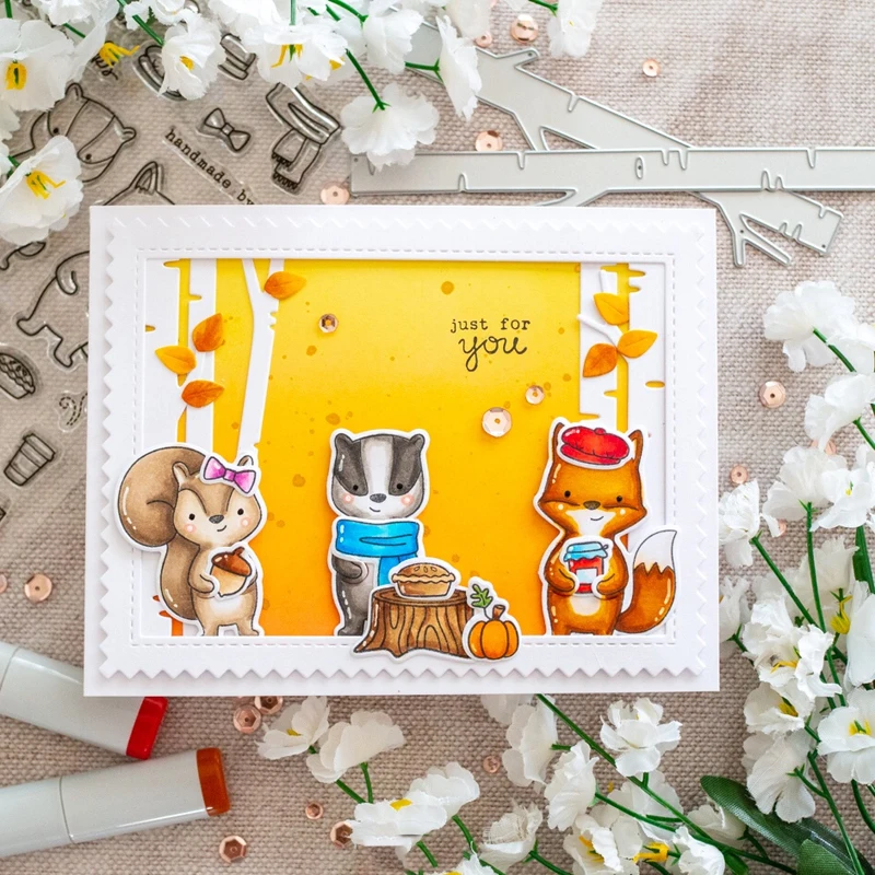 Нарезка металла "Березовые деревья" для декора фотоальбомов, скрапбукинга, открыток и ремесел из вырубки бумаги 2019 года.