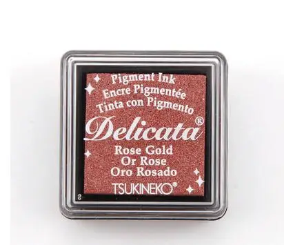 Mini Rose Gold Tsukineko Delicata блестящие пигментные чернила богатые и сияющие Чернила Pad Япония - Цвет: Mini Rose Gold