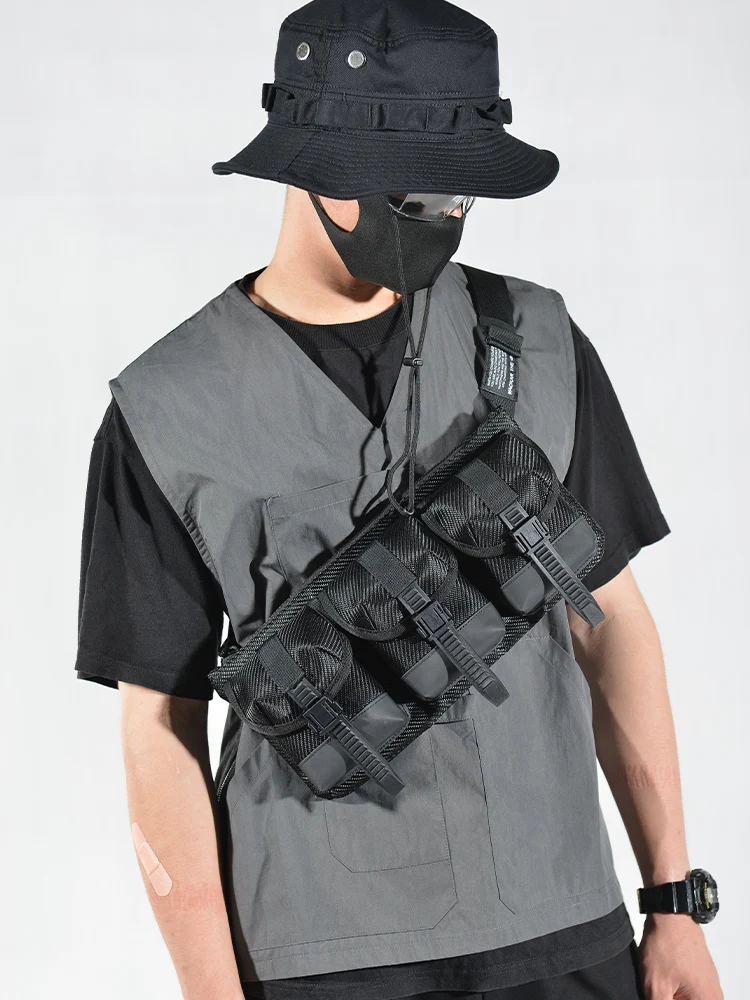 

Mens Techwear Crossbody Bag Workwear Waist Bag Tactical Packets Unique One-Shoulder Backpack Small Chest Bag