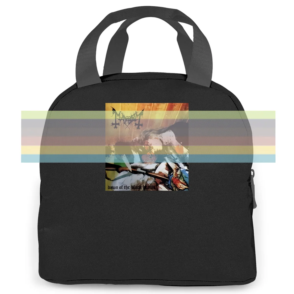 

New Popular Mayhem Dawn of The Black Hearts Black New Round Collar Mens 2018 women men Portable insulated lunch bag adult