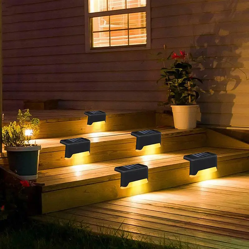 

Step and Fences Solar Deck Lights for Outdoor Patio Stairs Yard Garden Pathway Warm White/Color Changing Lighting