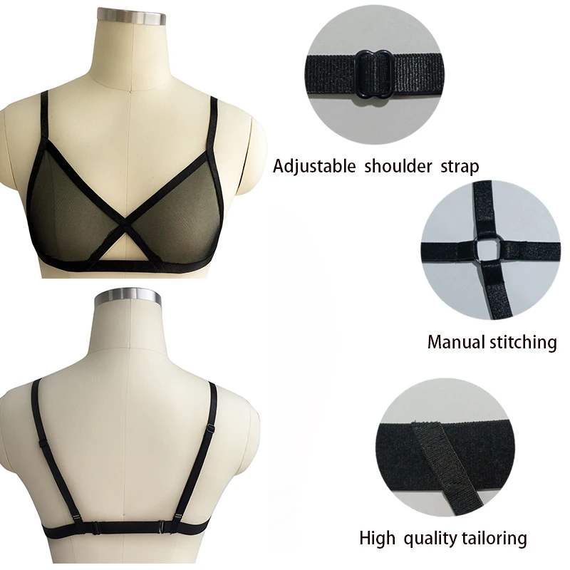 

Gothic mesh underwear high quality fashion sexy transparent suspenders body harness black seductive festive clothing