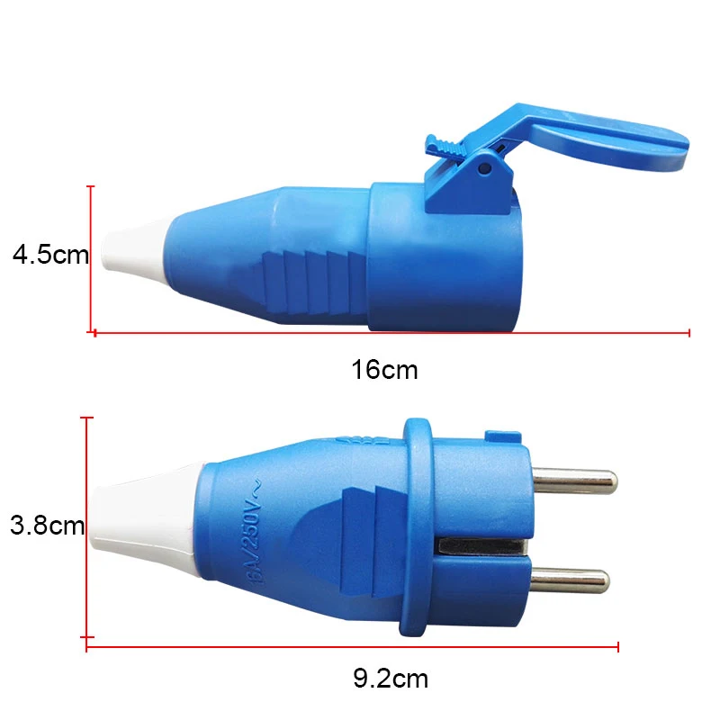 1 шт. европейская водонепроницаемая розетка 16 А электрическая штепсельная вилка