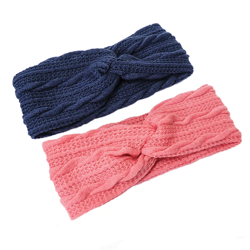 

12pcs Retro Knitted Wool Across Hair band Autumn Winter Hair Accessories Women Girls Headband Korean Twisted Turban