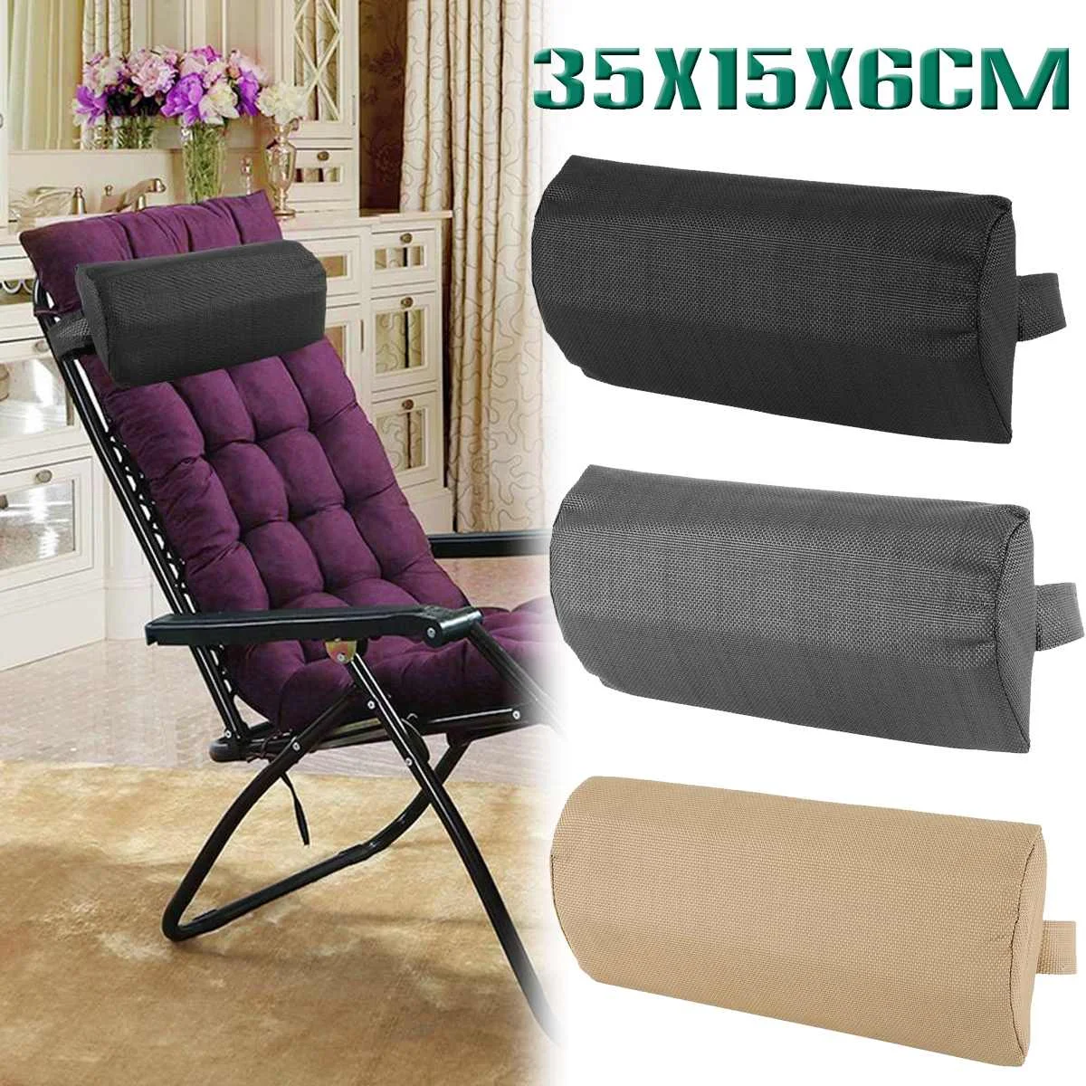 

Outdoor Folding Lounge Chairs Pillow Headrest Head Cushion Pillow Folding Beach Sling/Lounge Chairs for Backyard Picnics Beach
