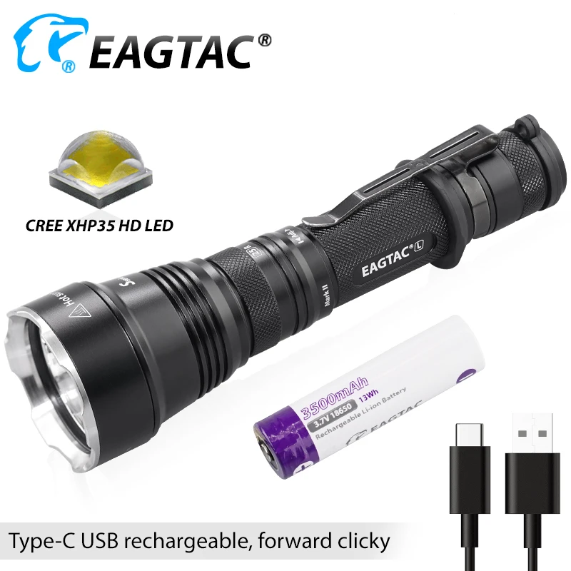 EAGTAC S25L R USB перезаряжаемая светодиодная вспышка с аккумулятором 18650 многорежимный