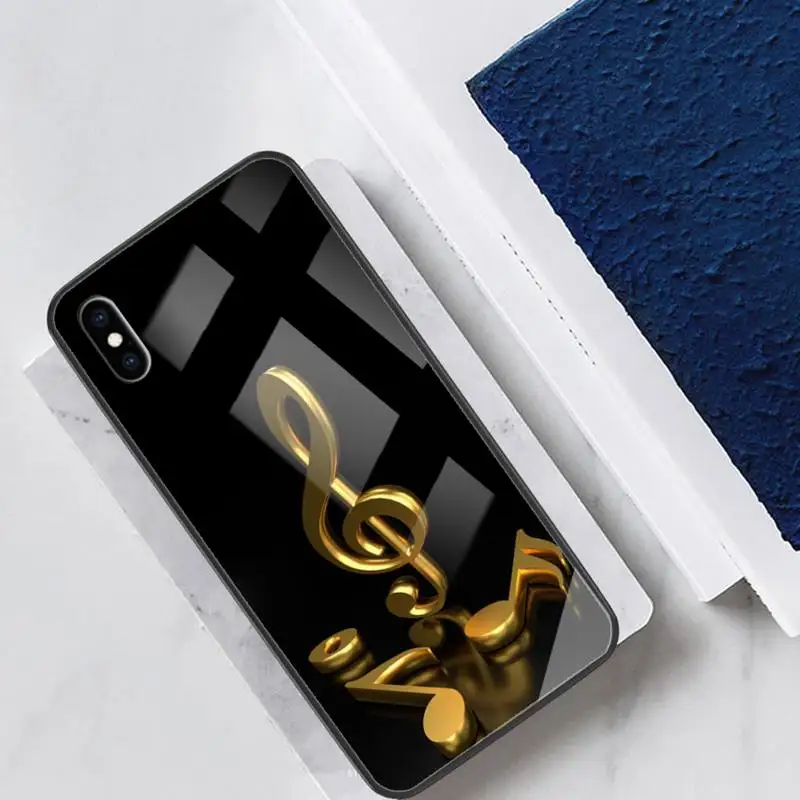 

Musical Glass Phone Case Back Shell For IPhone 12 11 Pro Max Cases XR XS 7 8 Plus Cover Accessories Carcasa
