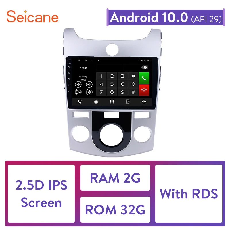 

Seicane 9" 2DIN Quad-core Android 10.0 Car GPS Radio for 2008-2012 KIA Forte MT with FM Bluetooth WIFI support USB 1080P DAB DVR