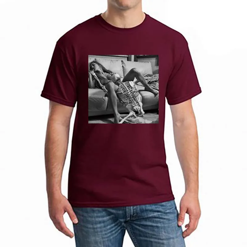 Мужская модная футболка европейского размера для сексуальных девушек сделай сам