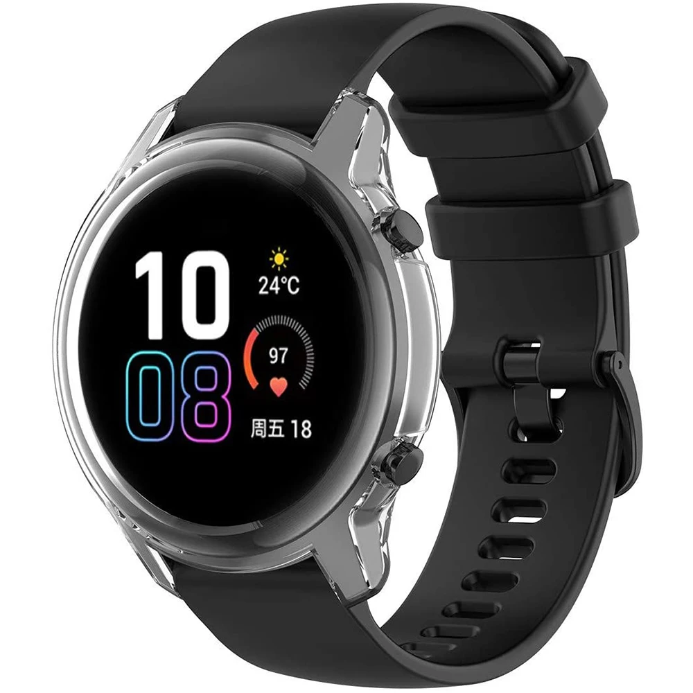 Чехол-протектор для Huawei Honor Magic Watch 2 42MM прозрачный мягкий тонкий ТПУ защита оболочки бампера аксессуары для умных часов.