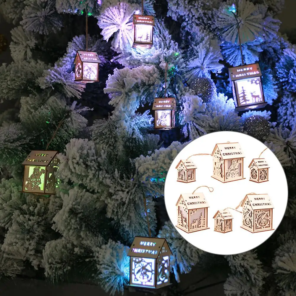 Christmas Luminous Chalet Pendant Table Ornaments Supplies Decoration for Hotel Bar Supermarket Tree Show Wi | Дом и сад