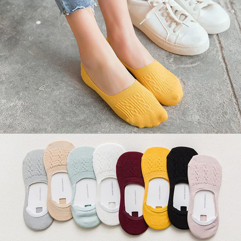 

5 Pairs Cotton Women Socks Solid Snowflake Softable funny Socks Women Summer Slipper Socks Hot Sale
