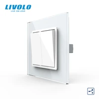 livolo eu standard luxury crystal glass panel two gangs2 way push button home wall switch c7k2s 1112no logokey pad cross