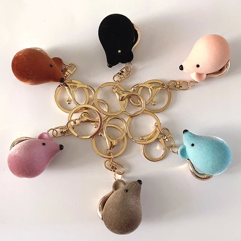 2020 Флокированный брелок с мышью студенческий милый рюкзак подвеска пара