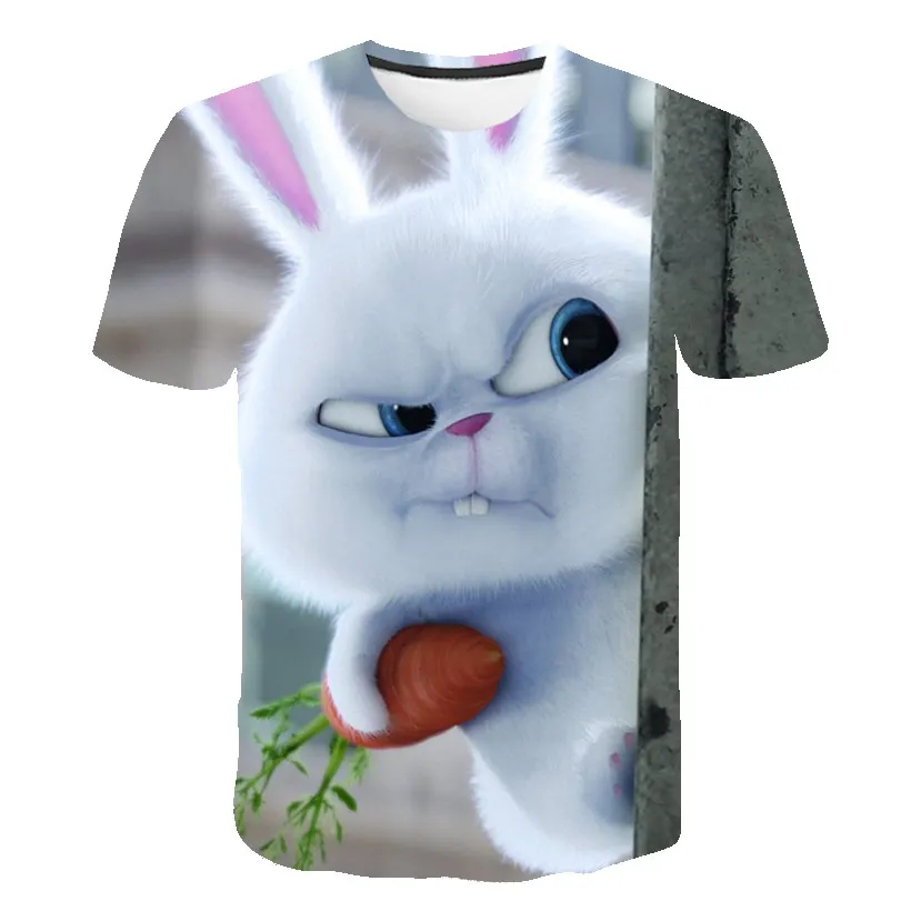 

Cartoon Cunning Rabbit Boys T Shirt Kids Animal Tshirt Cute T-Shirts for Girls Child T-Shirts Children Clothing 2020 Casual Tops