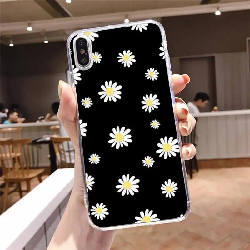 

Wildflower diasy flowers pattern Phone Case Transparent for iPhone 6 7 8 11 12 s mini pro X XS XR MAX Plus