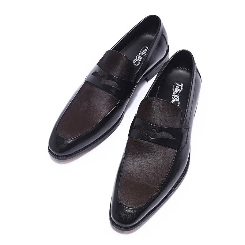 Феликсом лак CHU класса люкс мужские черные Пенни-лоферы из натуральной кожи с