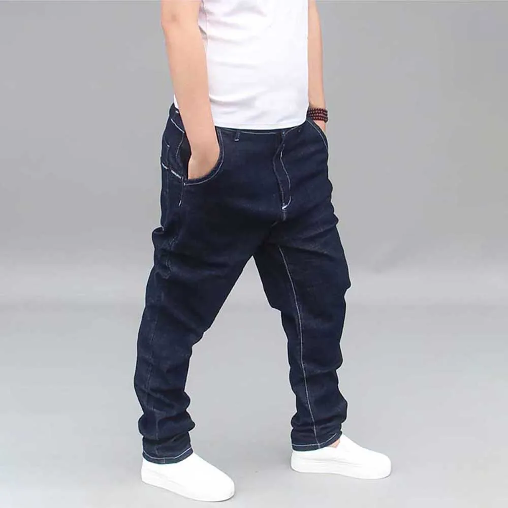 Модные мужские Свободные мешковатые джинсы модные Гаремные штаны треники из