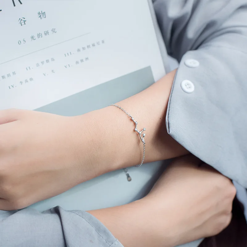 Trustdavis 925 Стерлинговое серебро Кристалл Таурус Козерога Скорпион двенадцать