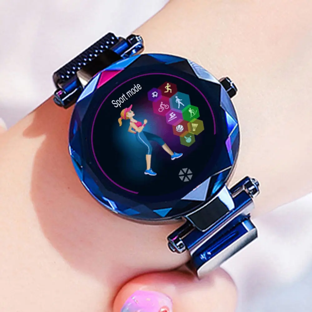 Blue HI18 Смарт-часы reloj inteligente relogio android трекер montre подключение akilli saatler zegarek для женщин и мужчин - Цвет: Blue