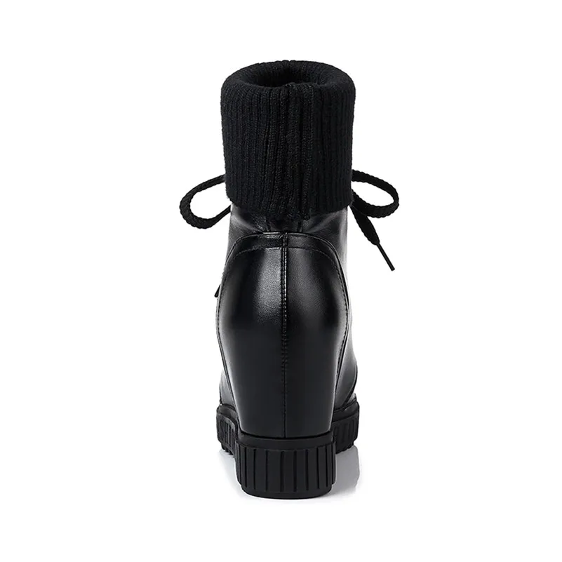 Ботильоны ANNYMOLI женские на шнуровке зимние полусапожки высоком каблуке модная