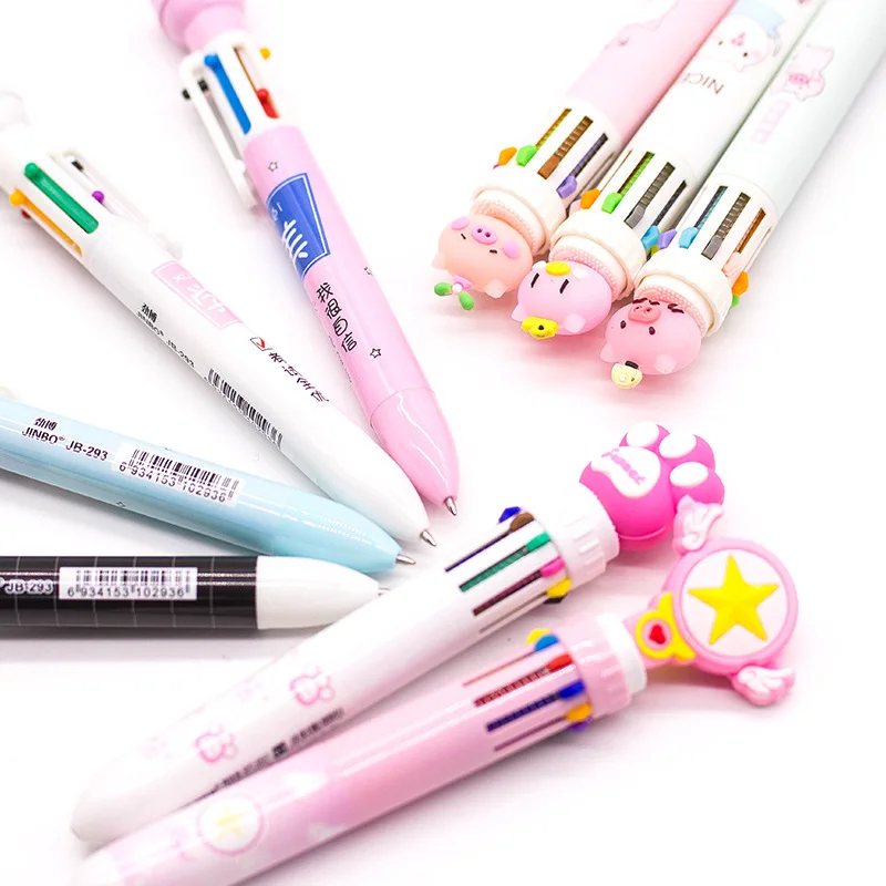 Модная креативная мультипликационная многоцветная шариковая ручка с милыми