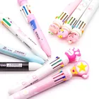 Модная креативная мультяшная многоцветная шариковая ручка с милыми животными многофункциональная цветная ручка с прессом цветная ручка для студентов и детских садов