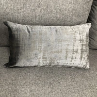 oem grey embossed sofa pillowcase home decorative velvet printing lumbar cushion cover comfortable modern fashion