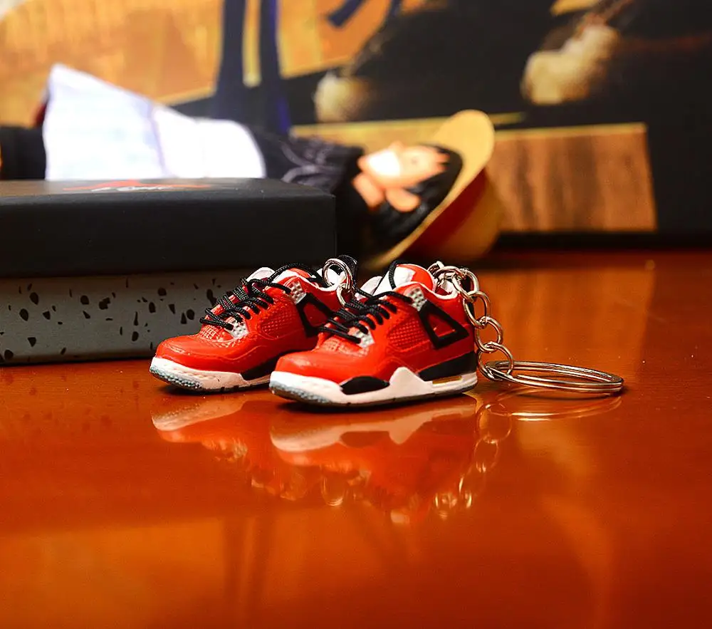 a pair w metal ring Дропшиппинг aj1 Chicago «не для перепродажи Красный» брелок в виде кроссовка Air Jordan 1 3D мини-кроссовки, запатентованный спортивный обувной брелок с кроссовком - Цвет: a pair w metal ring