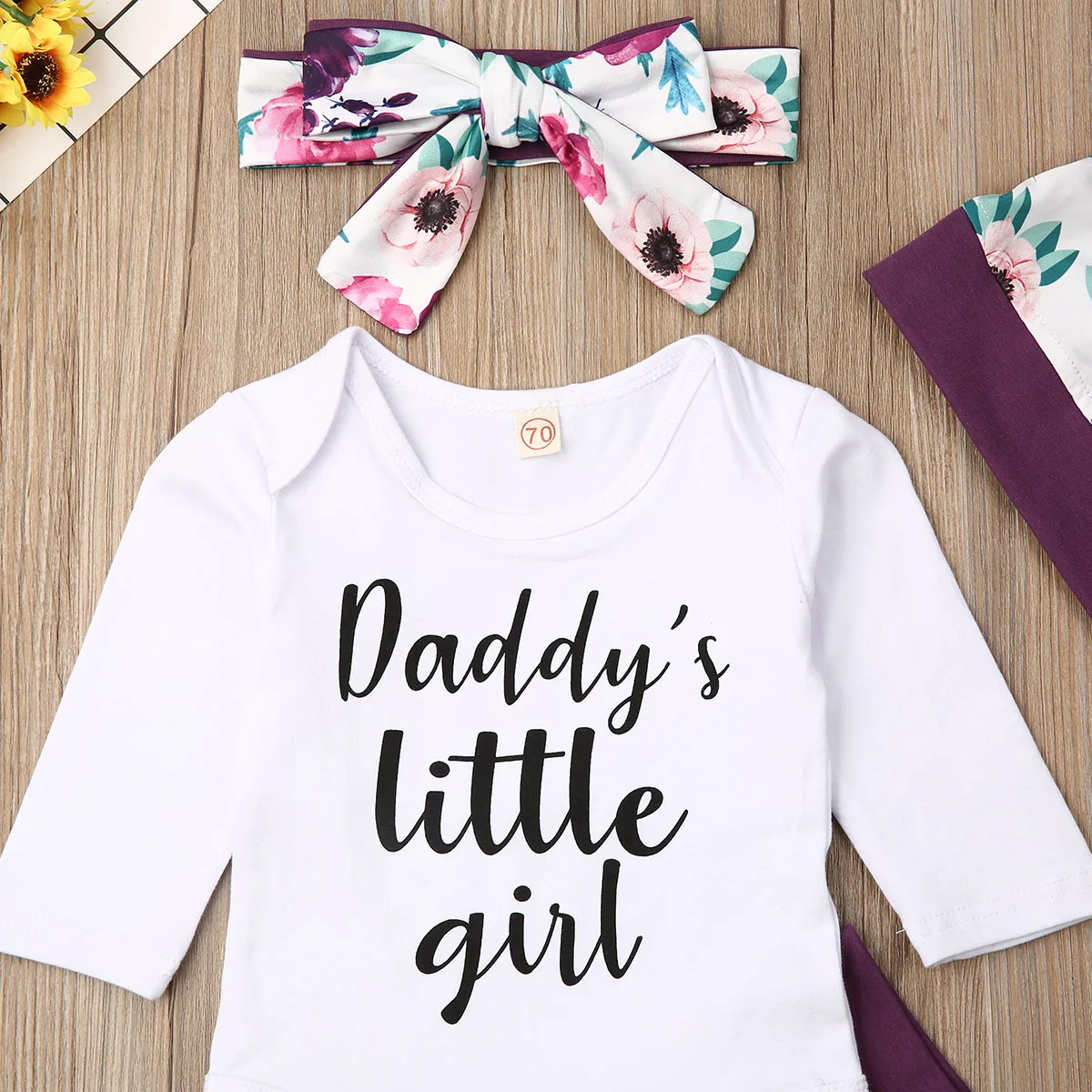 Комбинезон Daddys для новорожденных девочек длинные штаны шапка комплект одежды из
