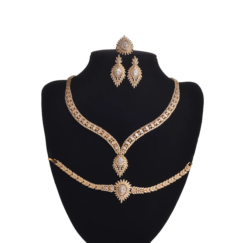 Комплекты ювелирных изделий HADIYANA классический дизайн с водяными каплями