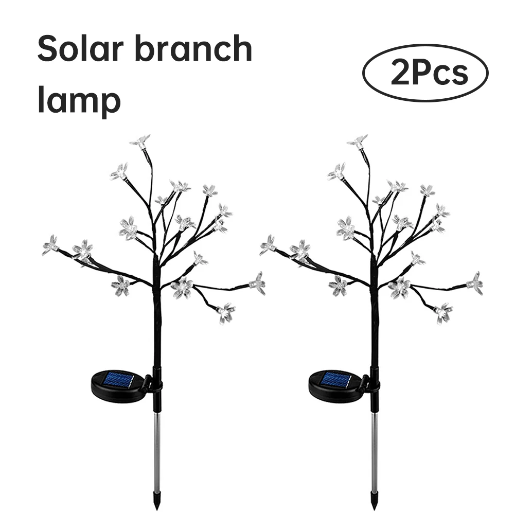 

2PCS Solar String Flower Lights Outdoor Garden Patio Decorative Multicolor Changing Waterproof Flower Lamp Home Decoration